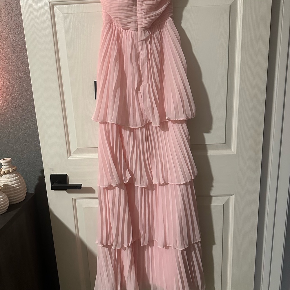 Lulu's Pink Strapless Tiered Dress XSmall